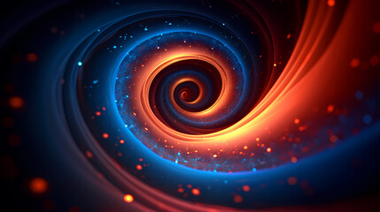 Obraz premium Abstract swirl, futuristic background and wave surface glow, wallpaper and digital art