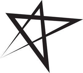 Star Icon Design. Editable Vector Illustration Outline Stroke. Transparent Background.	