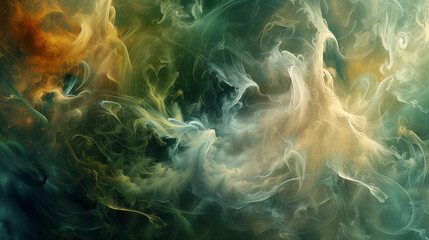 Ethereal creatures emerging from swirling mists of high-definition abstraction