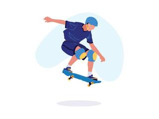 Boy doing skating using skate board