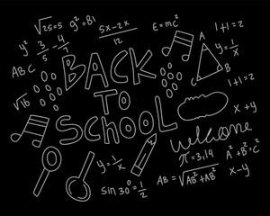 realistic math chalkboard background illustration
