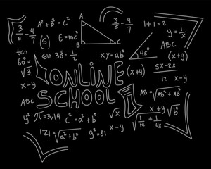 realistic math chalkboard background illustration
