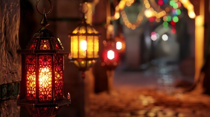 Arabic Lantern of Ramadan celebration background