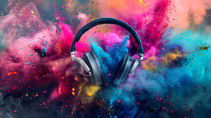 A colorful explosion background for dj's 