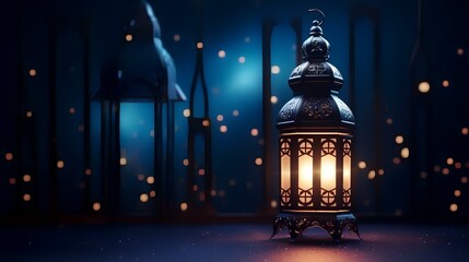 Arabic Lantern of Ramadan celebration background