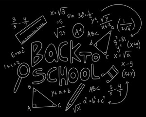 Fototapeta na wymiar realistic math chalkboard background illustration 