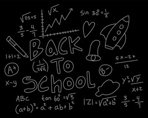 realistic math chalkboard background illustration
