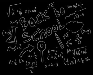 realistic math chalkboard background illustration
