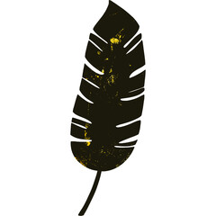 Black Tropical Leaves with Gold Splashes