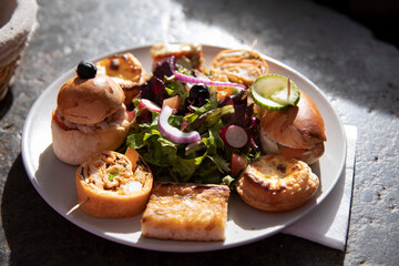 grilled meat with vegetables