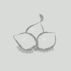 Graphic image of lemons. Vector graphics. vintage