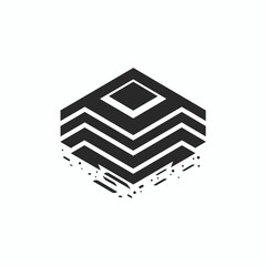 Vector black simple abstract construction logo element on white background Generative Ai