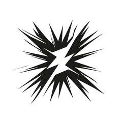 Black simple abstract electricity logo element on white background Generative Ai