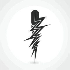 Obraz premium Black simple abstract electricity logo element on white background Generative Ai