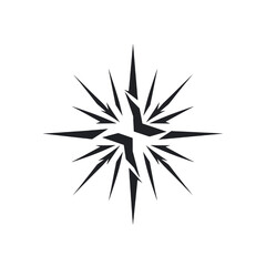 Fototapeta premium Black simple abstract electricity logo element on white background Generative Ai