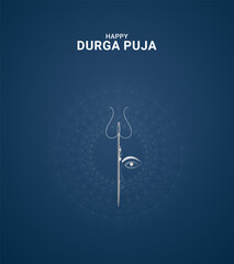 Happy Druga Puja Festival Design for banner. Druga Puja creative ads, India Festival.