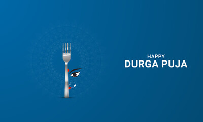 Happy Druga Puja Festival Design for banner. Druga Puja creative ads, India Festival.