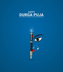 Happy Druga Puja Festival Design for banner. Druga Puja creative ads, India Festival.