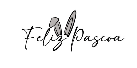 vector text in Portuguese happy easter 