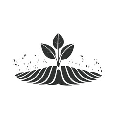 Fototapeta na wymiar Black simple abstract farming logo element on white background Generative Ai