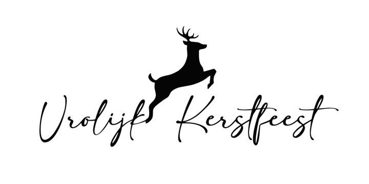 Vrolijk kerstfeest vector met een rendier 