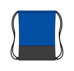 Fototapeta premium Drawstring bag, backpack vector template illustration