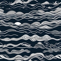 Waves line set. Waves collection outline collection. Vector illustration6