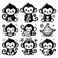 Cartoon monkey vector illustration