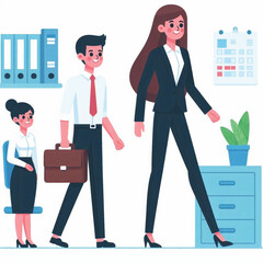 office vector illustration line art
