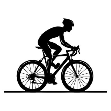 A silhouette of a male biker with a helmet biking vector image