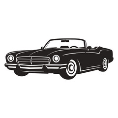 Vintage car black color vector
