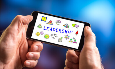 Leadership concept on a smartphone