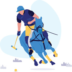 Obraz premium Man playing Polo Pony