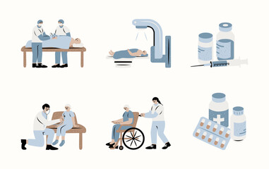 Cancer Treatment Vector Illustration