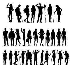 Man women's body pose silhouette vector image
