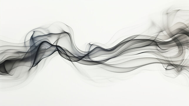 Sleek smoke lines etching delicate patterns against a white canvas, creating a sophisticated and refined visual.