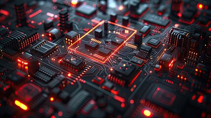 Obraz premium matrix code core futuristic silkscreen printing technology in the style of edo period wooden block print art employing use of electric neon AI fabric printing technology capable of UV holography, cyan