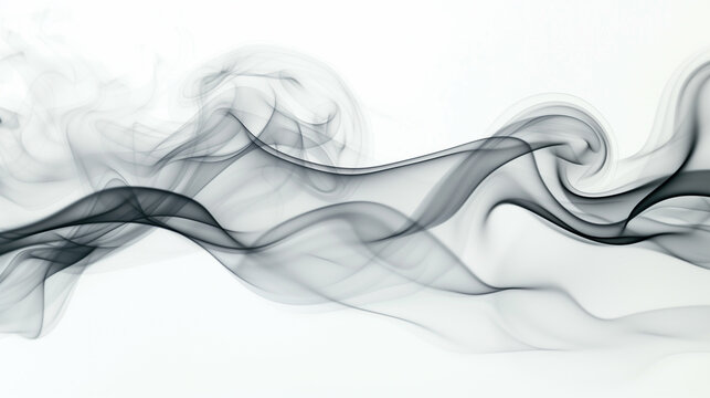 Softly undulating smoke on a white background, reminiscent of gentle waves or soft clouds in a clear sky.