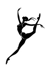 A stylized étoile ballerina in a classic pose, embodying grace and elegance, ideal for a dance academy's logo.