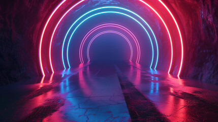 futuristic light neon hole, studio, future, neon light, hyperrealistic