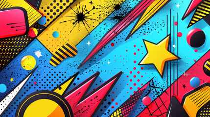 Retro Pattern Background with 90s Comics Revival.
