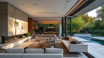 This homes seamless indooroutdoor design ensures a seamless flow between the spaces blurring the lines between indoors and outdoors.