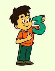 Little Boy Standing Vector Illustration