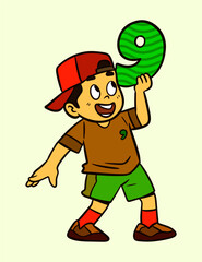 Little Boy Standing Vector Illustration