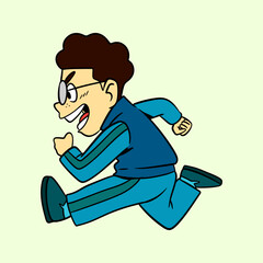 Little Boy Running Vector Illustration