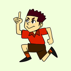 Little Boy Football Celebration Glass Vector Illustration