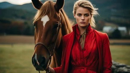 Poster Envision a debonair horse in a velvet smoking jacket, accessorized with a pocket watch and leather riding boots. Amidst a backdrop of rolling hills, it exudes equestrian elegance and refined taste. © Дмитрий Симаков