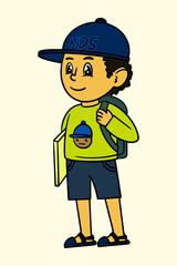 Little Boy Standing Vector Illustration