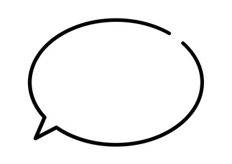 シンプルな吹き出し　楕円左スキマ