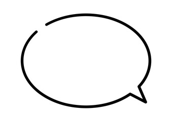 シンプルな吹き出し　楕円右スキマ